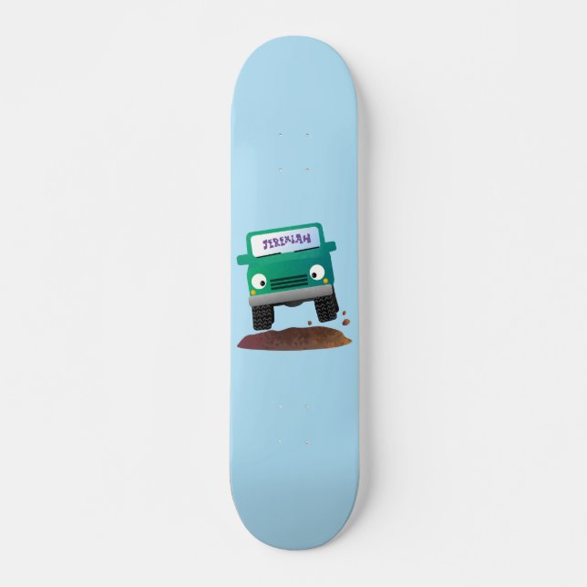 Cute 4X4 offroad vehicle cartoon car Skateboard (Front)