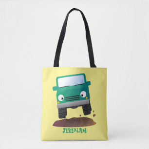 Cute 4X4 offroad vehicle cartoon car Tote Bag
