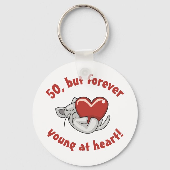 Cute 50th Birthday Gifts Keychain (Front)