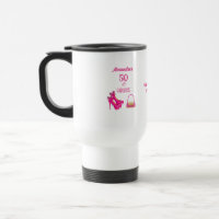 Cute 50th Birthday Hot Pink High Heels Name Gift