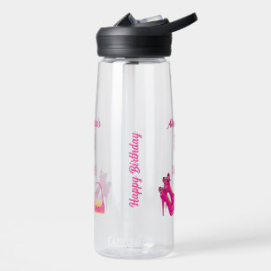 Cute 50th Birthday Hot Pink High Heels Name Gift  Water Bottle