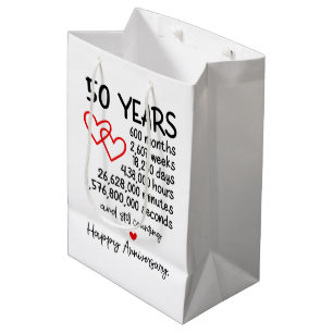 Cute 50th Year anniversary party Medium Gift Bag