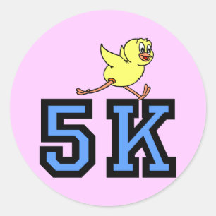 Cute 5K Classic Round Sticker