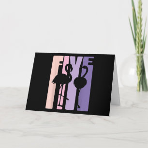 Cute 5th Birthday Gift I Flamingo I 5 Years Old Card