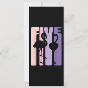 Cute 5th Birthday Gift I Flamingo I 5 Years Old Invitation