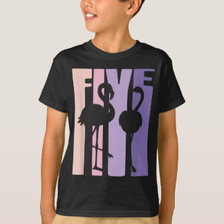 Cute 5th Birthday Gift I Flamingo I 5 Years Old T-Shirt