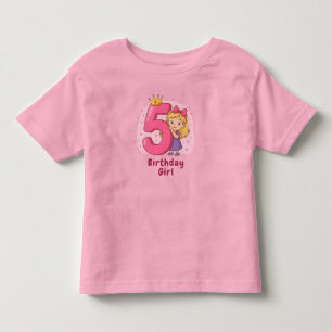 Cute 5th Birthday Girl Celebration Toddler T-shirt