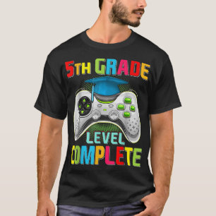 Cute 5th Grade Level Complete Gamer Graduation Vid T-Shirt