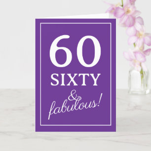 Cute 60th Birthday card for women   60 & fabulous!