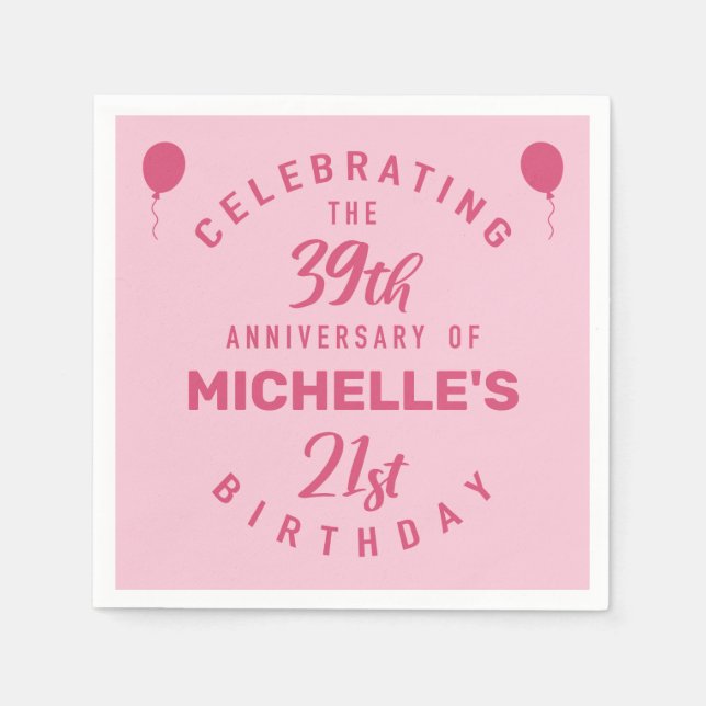 Cute 60th Birthday Personalized Napkin (Front)