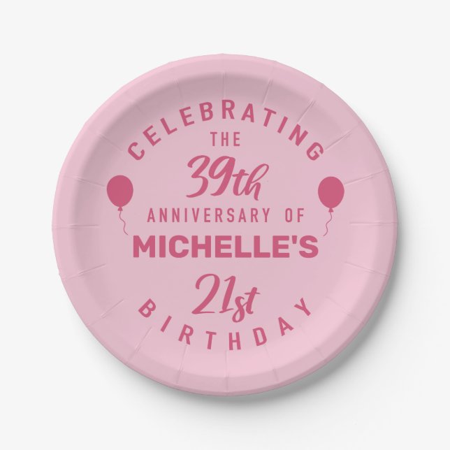 Cute 60th Birthday Personalized Paper Plate (Front)