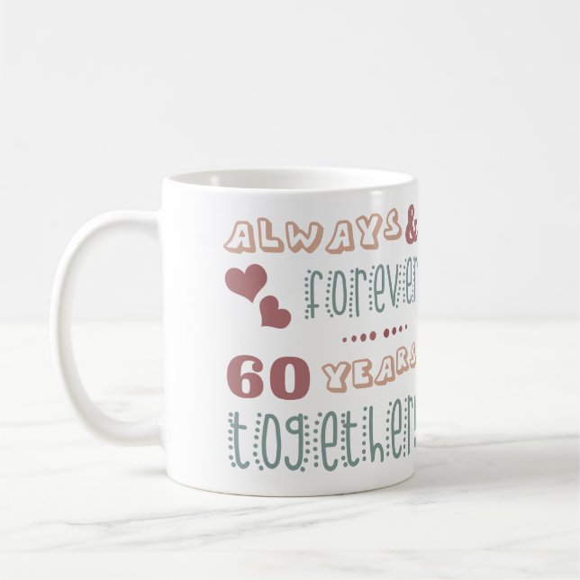 Cute 60th Wedding Anniversary Coffee Mug (Left)