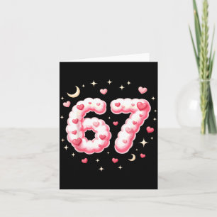 Cute 67 Kawaii Hearts Valentine's Day Kids Humor Card