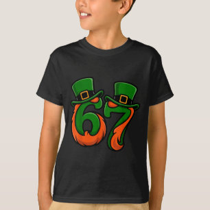 Cute 67 leprechaun hat beard six seven st paddy T-Shirt