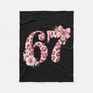 Cute 67 Meme Nk Bow Leopard Floral For Girl Women  Fleece Blanket