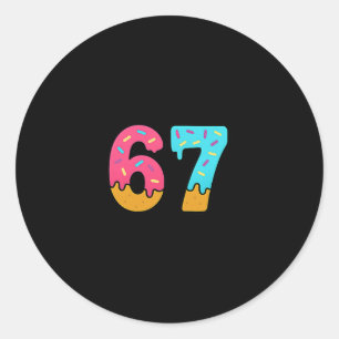 Cute 67 Six Seven Ice Cream Drip Sport 78 Fun Maso Classic Round Sticker