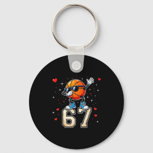 Cute 67 Six Seven Sunglasses Dabbing Keychain