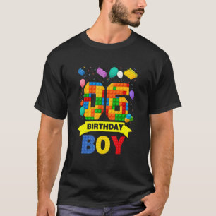 Cute 6th Birthday 6 Years Old Block Building Boys  T-Shirt