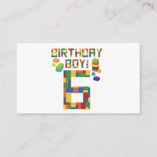 Cute 6th Birthday Gift 6 Years Old Block Building  Enclosure Card
