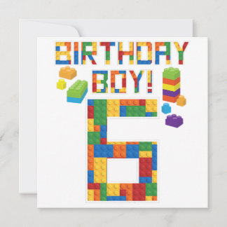Cute 6th Birthday Gift 6 Years Old Block Building  Save The Date