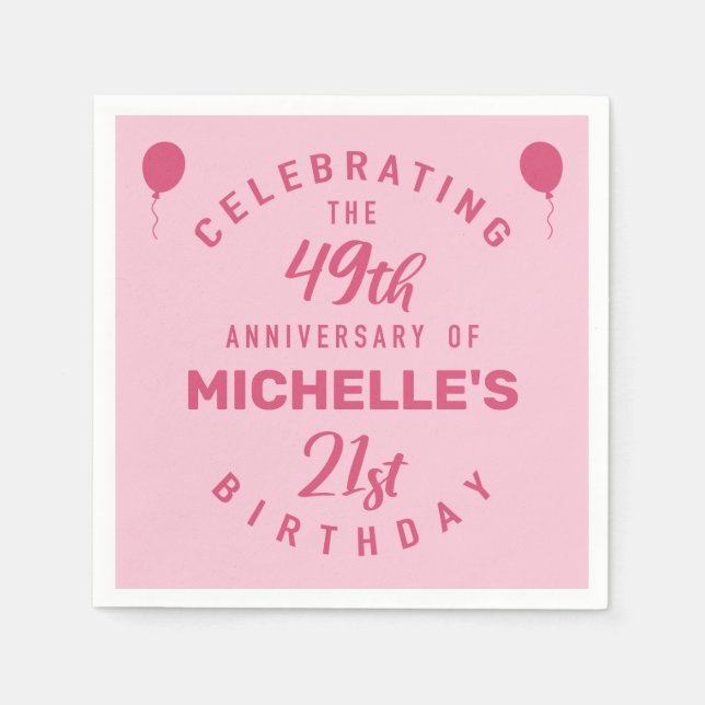 Cute 70th Birthday Personalized Napkin (Front)