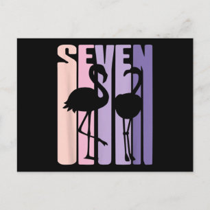 Cute 7th Birthday Gift I Flamingo I 7 Years Old Postcard