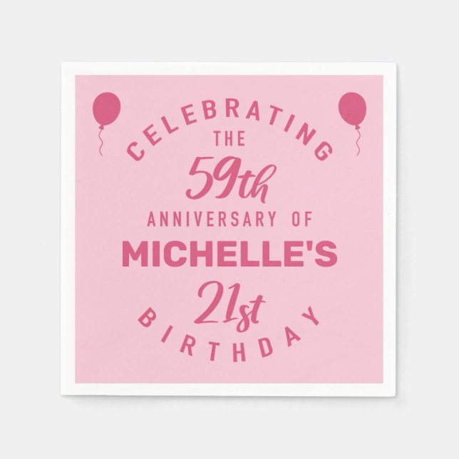 Cute 80th Birthday Personalized Napkin (Front)