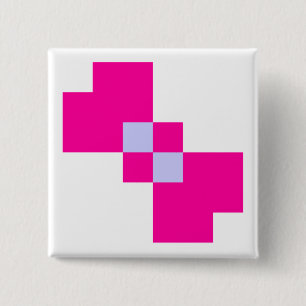 Cute 8 Bit Pixel Bow 2 Inch Square Button