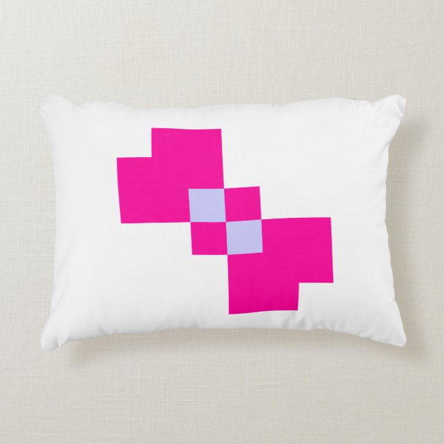 Cute 8 Bit Pixel Bow Accent Pillow (Front)