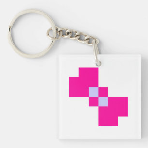 Cute 8 Bit Pixel Bow Keychain