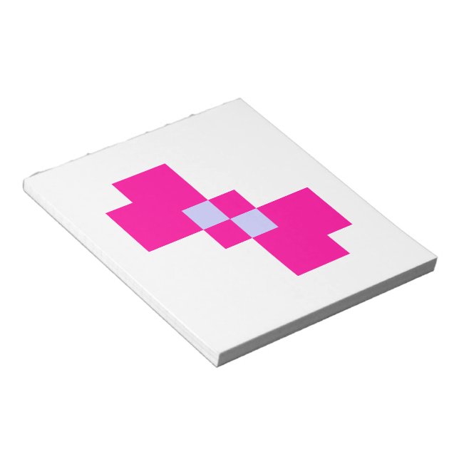 Cute 8 Bit Pixel Bow Notepad (Angled)