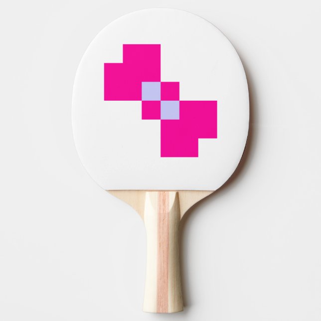 Cute 8 Bit Pixel Bow Ping Pong Paddle (Front)