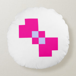 Cute 8 Bit Pixel Bow Round Pillow