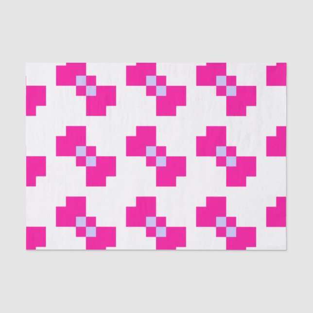 Cute 8 Bit Pixel Bow Tissue Paper (Front)