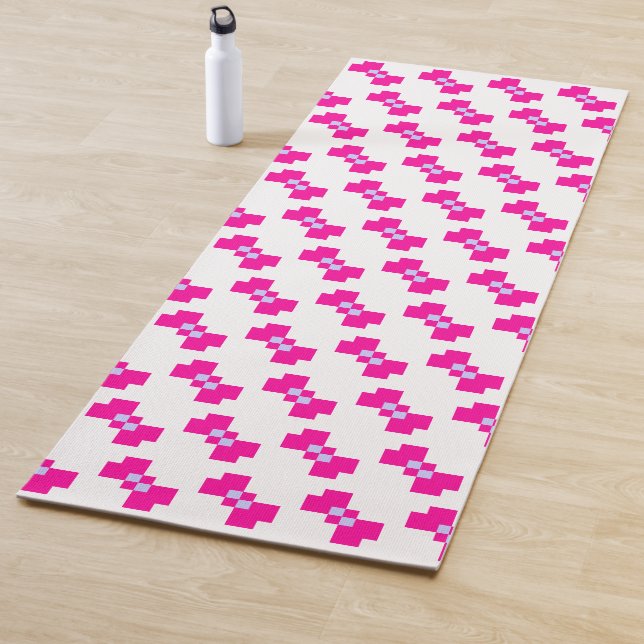 Cute 8 Bit Pixel Bow Yoga Mat (In Situ)