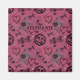 Cute 90s Retro Pink Girly Punk Magnet