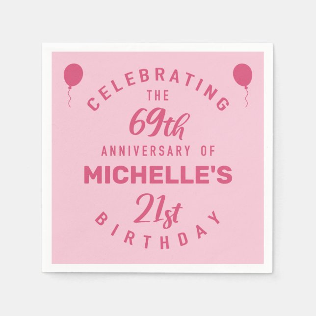 Cute 90th Birthday Personalized Napkin (Front)