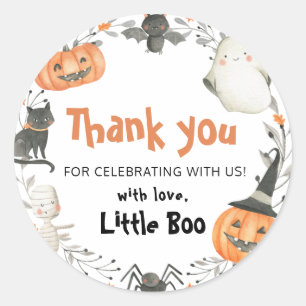 Cute A Little Boo Halloween Autumn Baby Shower Classic Round Sticker