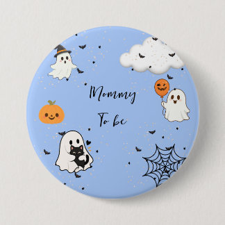 Cute  A Little Boo Is Almost Due Baby Shower Mommy 3 Inch Round Button