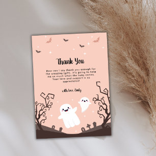 Cute A Little Boo Is Almost Due Baby Shower  Thank You Card