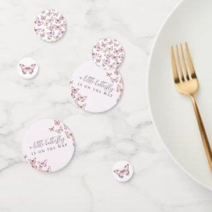 Cute A Little Butterfly Is On The Way Baby Shower Confetti