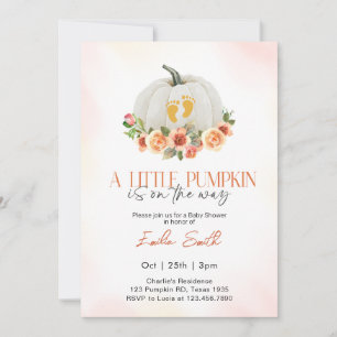 Cute A Little Pumpkin Is On The Way Baby shower Invitation