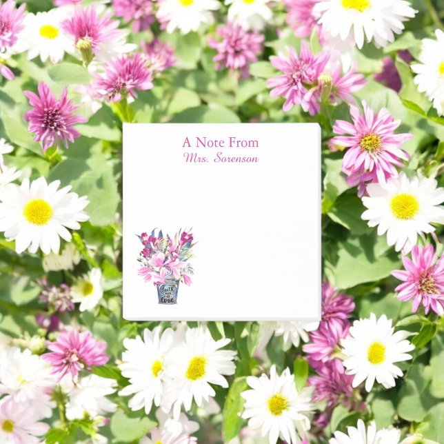   Cute A Note From Personalized Sticky Notes Pink (Adorable Personalized Sticky Notes. Great for teachers, your business or home office.)