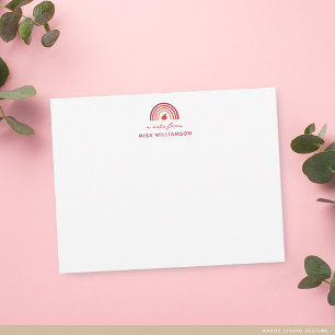 Cute A Note From Teacher Name Note Card