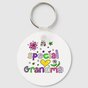 Cute A Special Grandma Granny Text Expression Keychain