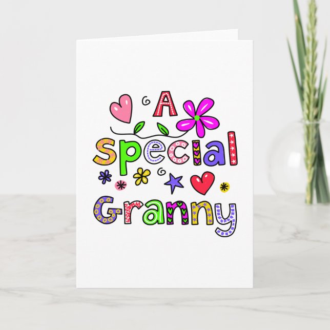 Cute A Special Granny Greeting Text Expression Card (Front)