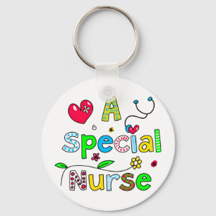 Cute A Special Nurse Greeting Text Expression Keychain