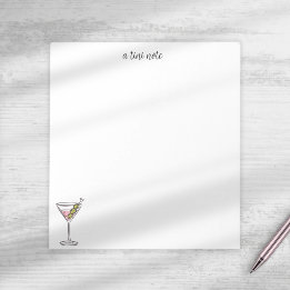 Cute A Tini Note Hand Drawn Martini Cocktail