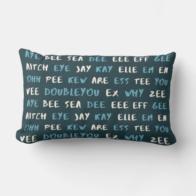 Cute ABC ‘AYE BEE SEA’ Phonetic Lumbar Pillow (Front)