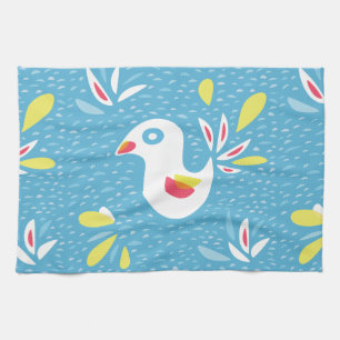 Cute Abstract Bird In Spring Kitchen Towel